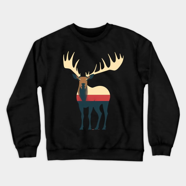 Elk Illustration, Love Elks Crewneck Sweatshirt by dukito